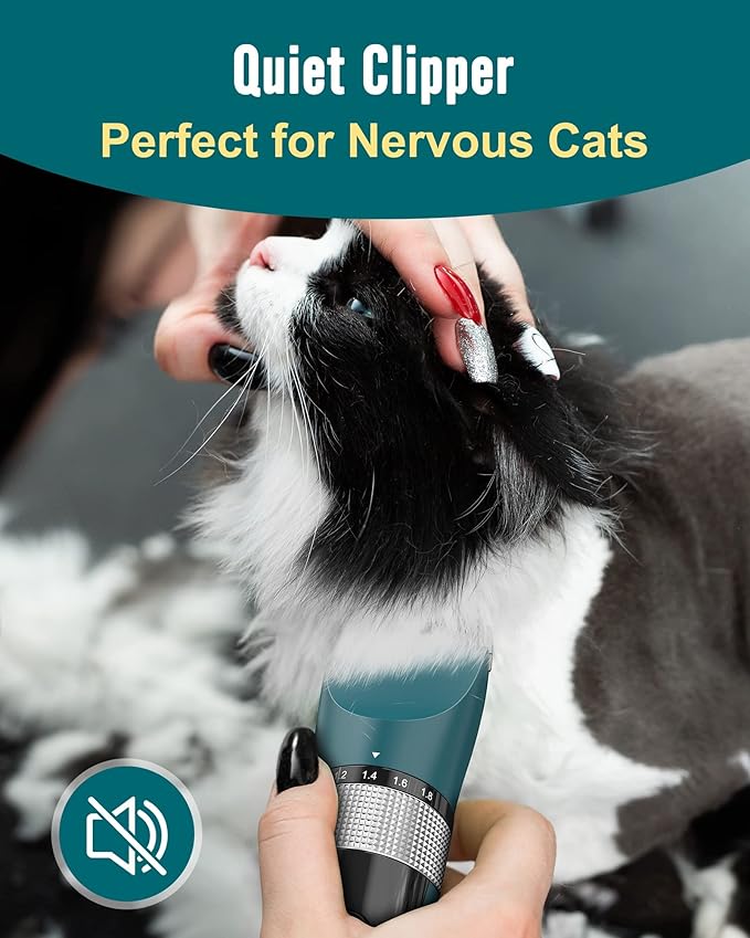 oneisall Cat Clippers for Matted Hair, 5-Speed Quiet Cat Grooming kit, Cordless - Image 4