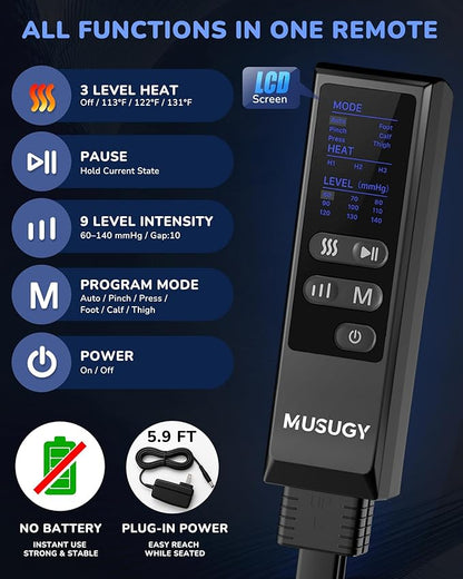 Musugy Leg Massager with Heat and Compression : Sequential Compression Boots - Image 6