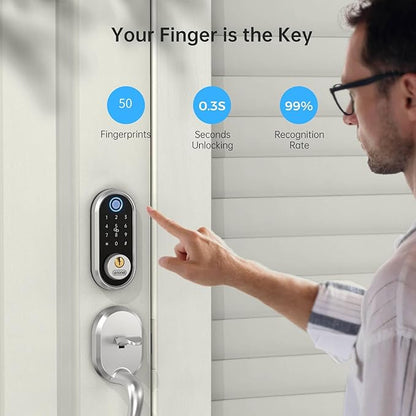 Smart Deadbolt, SMONET Fingerprint Electronic Deadbolt Door Lock - Image 2