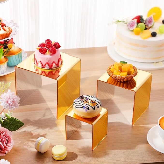 Chuangdi 2 Sets Acrylic Display Risers, Product Stand, Jewelry Display Riser - Image 4