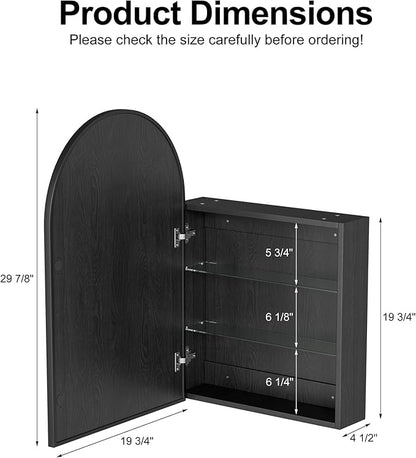 Brushed Black Arched Medicine Cabinet - Image 2