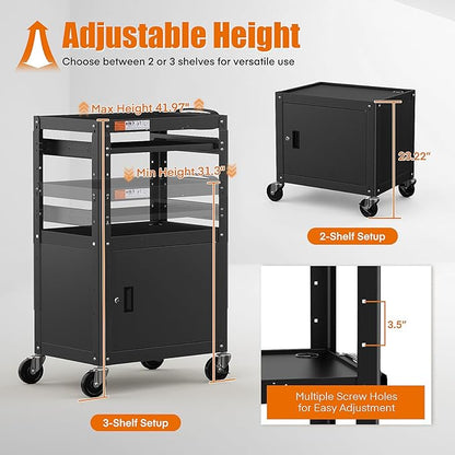 Steel Large AV Cart with Extra Storage - Image 5
