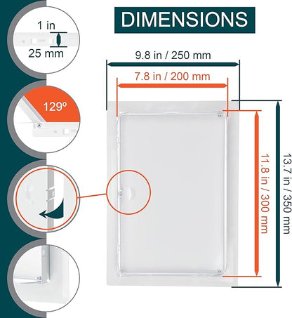 8" x 12" White Metal Access Panel. Service Shaft Door Panel. Plumbing, - Image 2
