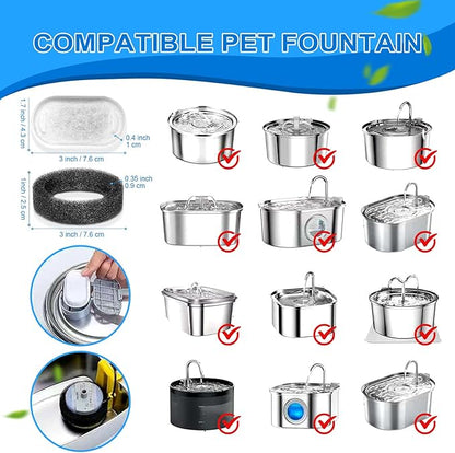 Cat Water Fountain Filters, 40 Pack Cat Replacement Filters - Image 3