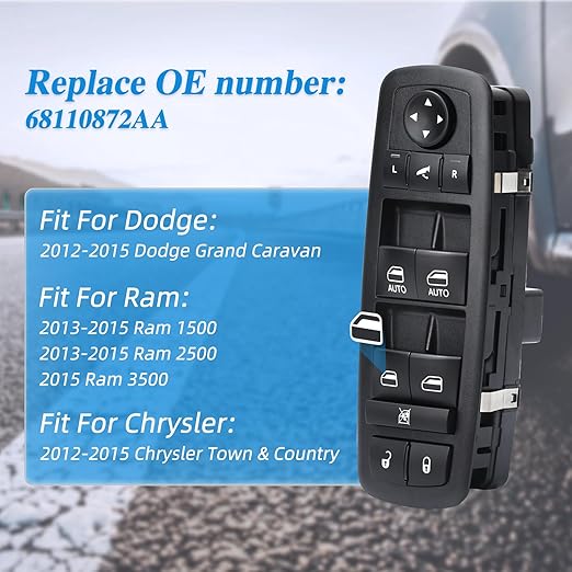WUANGKI Power Master Window Switch | Front Driver Side | 9+3 Pins | Compatible - Image 5