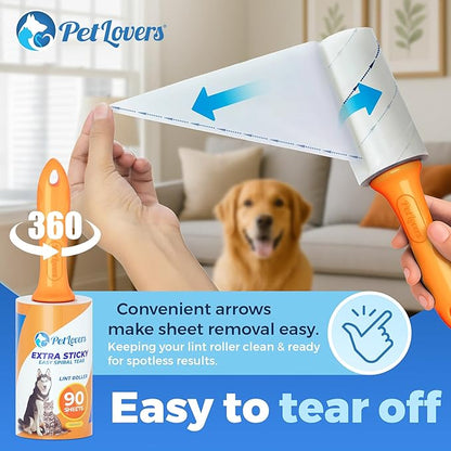 PetLovers Extra Sticky Lint Roller Mega Value Set 450 Sheets - Image 6