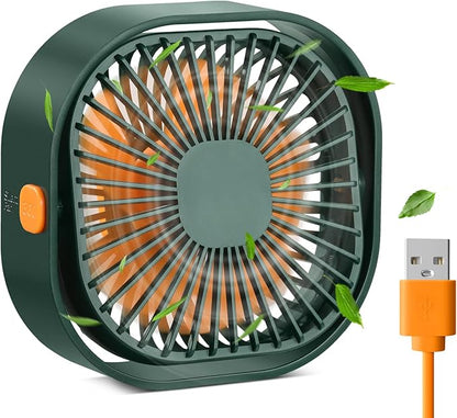 RJVW 4 Inch Small USB Desk Fan, 3-Speed Portable & 360°Rotatable Mini Cooling by RJVW