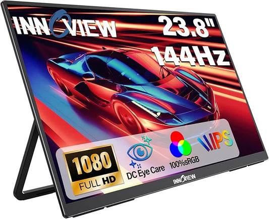 InnoView 23.8" Large Portable Monitor, FHD 144HZ 100% SRGB IPS USB-C HDMI Work by InnoView