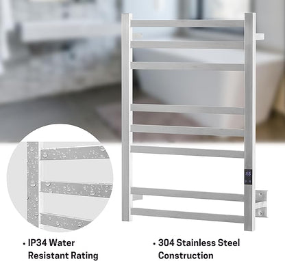 8-Bar Heated Towel Rack – Quick Heating Electric Towel Warmer - Image 4