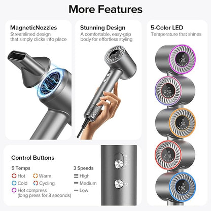 Hair Dryer, 150000 RPM Brushless Motor - Image 7