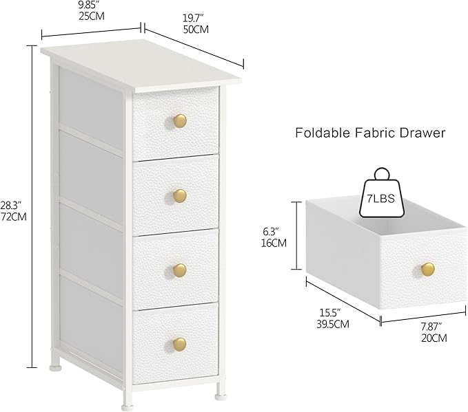 GiftGo Narrow Dresser Cabinet Vertical Slim Dresser Chest of Drawers Skinny - Image 3