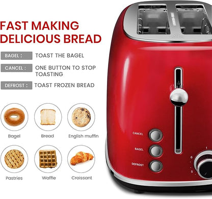 Roter Mond 2 Slice Toaster Retro Stainless Steel - Image 5