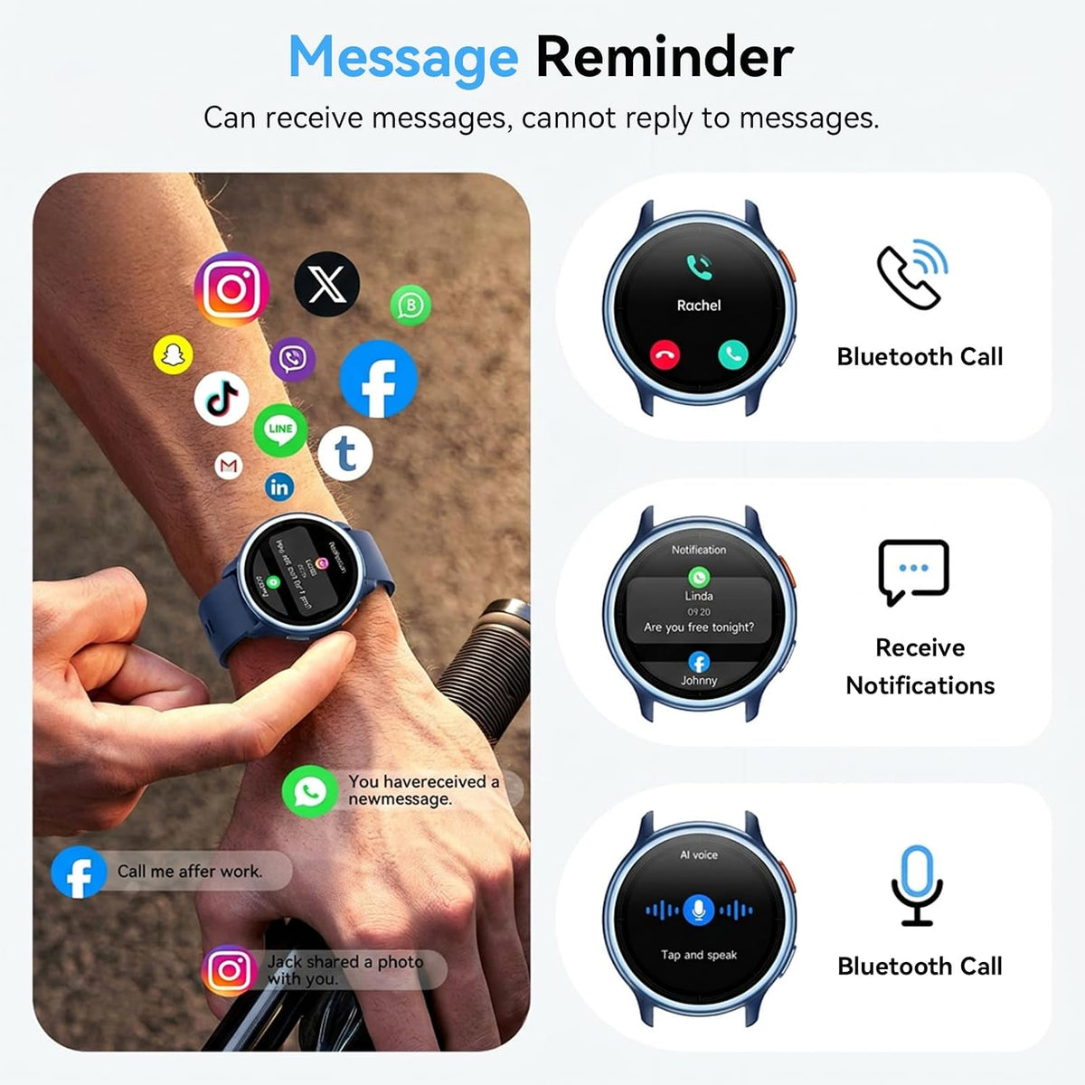 smart watch for men women, 1.27" hd smartwatch shown in use