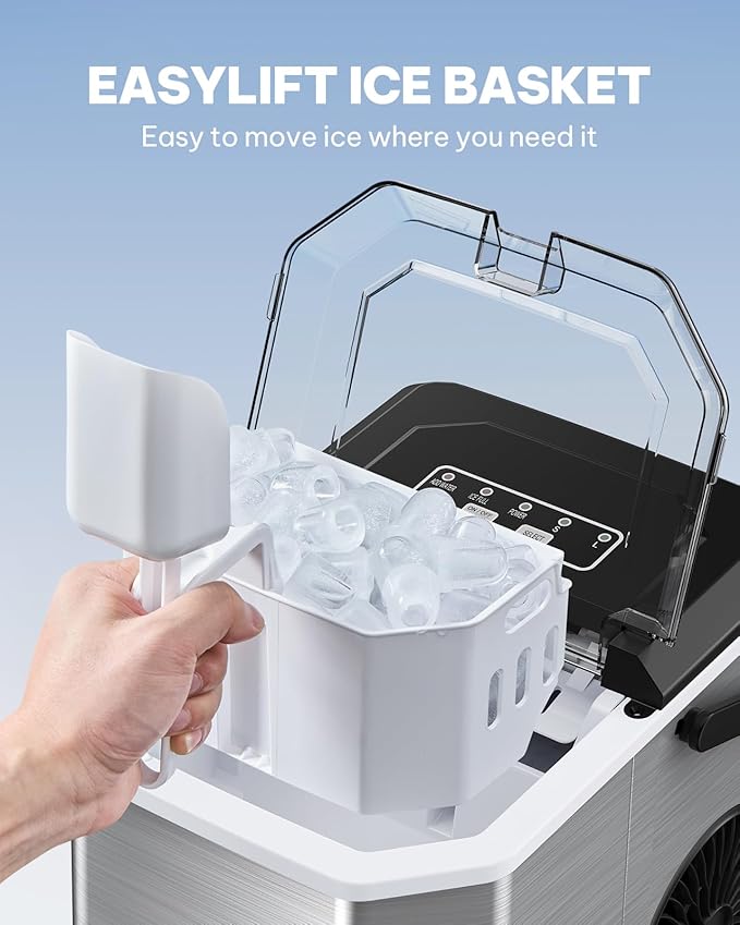Silonn Ice Maker Countertop, Stainless Steel Portable Ice Machine - Image 5