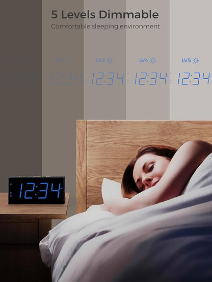Digital Dual Alarm Clocks for Bedrooms, Large Big Numbers Display Electric - Image 5