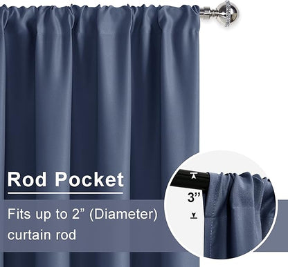 JIUZHEN Dusty Blue Blackout Curtains - Image 6