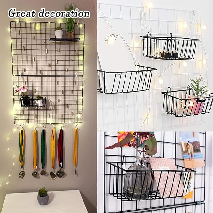 Gddochn 3 Pack Grid Panel Hanging Wire Basket, Storage and Display Basket - Image 3