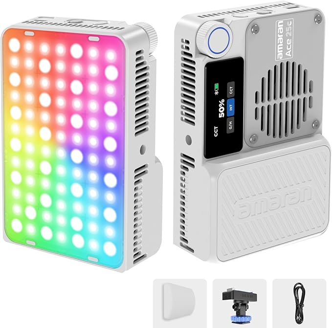 Amaran Ace 25c Pocket RGBWW LED Light, Boost Mode Up to 32W, Full-Color Mini by amaran