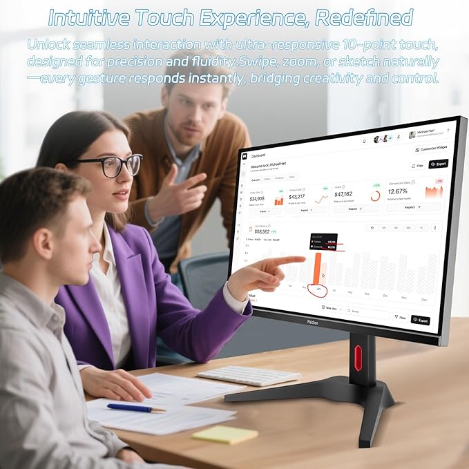 Touchscreen Gaming Monitor 27 Inch 4K UHD IPS Computer Monitor, Ultra-Thin Bezel - Image 2