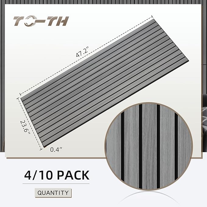 TO-TH Wood-Look Acoustic Wall Panels, 10 Pack 47.2” x 23.6” Sound Panels - Image 8