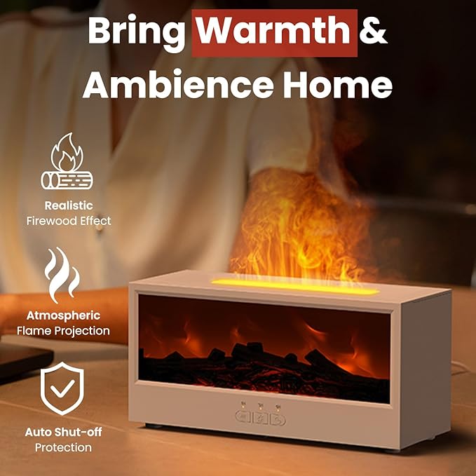 Fireplace Flame Diffuser Air Humidifier, Essential Oil Diffuser - Image 4