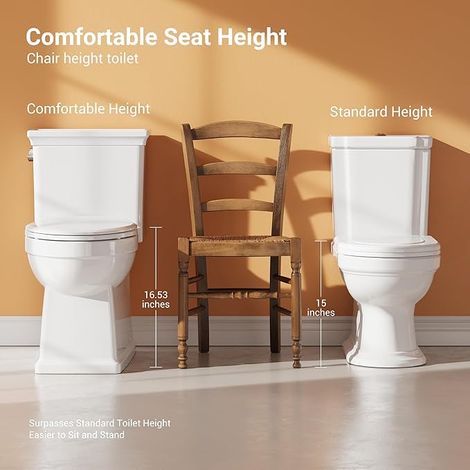 One-Piece Toilet with Classic Design, ADA Height, 1.28 GPF, Durable Ceramic - Image 3