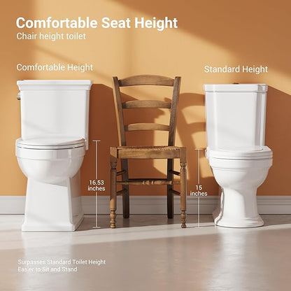 One-Piece Toilet with Classic Design, ADA Height, 1.28 GPF, Durable Ceramic - Image 3