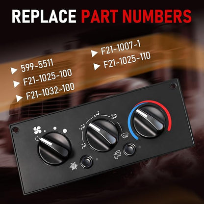 Front Climate Control Module 599-5511 Heavy Duty AC Control Panel Compatible - Image 4