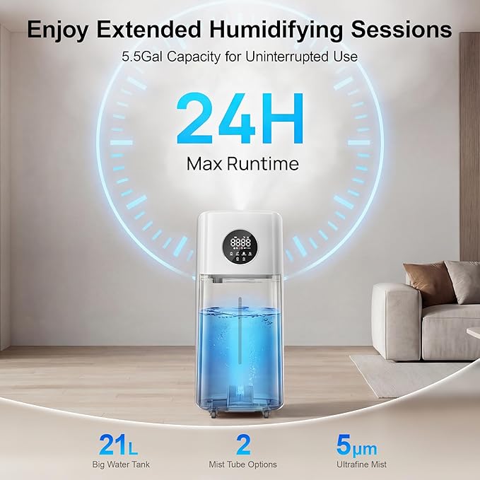 21L/5.5Gal Humidifiers for Bedroom, Humidifier Large Room - Image 3