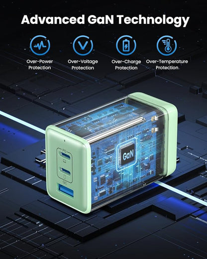 150W USB C Charger Block, GaN III Compact Foldable Wall Charger 3 Port Fast - Image 4