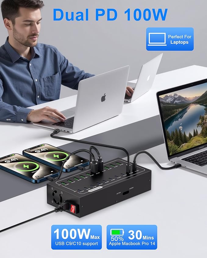 690W USB Charging Station, 20 Port Fast Charging Station - Image 4