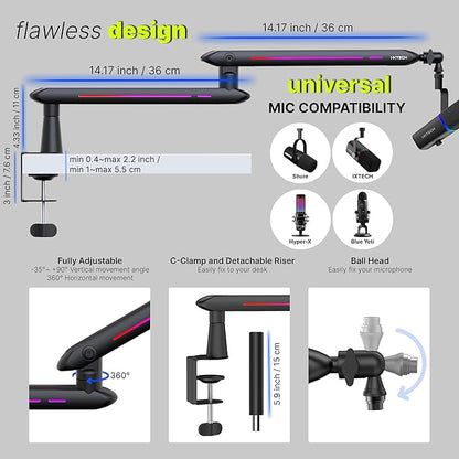 IXTECH RGB Low Profile Boom Arm - Image 8