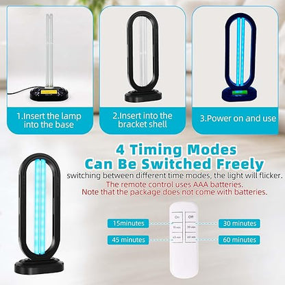 UV Light Sanitizer, 4-Speed Timing and Remote Control UVC Home Disinfection - Image 4