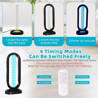 UV Light Sanitizer, UVC Home Disinfection Device 4-Speed Timing and Remote - Image 5