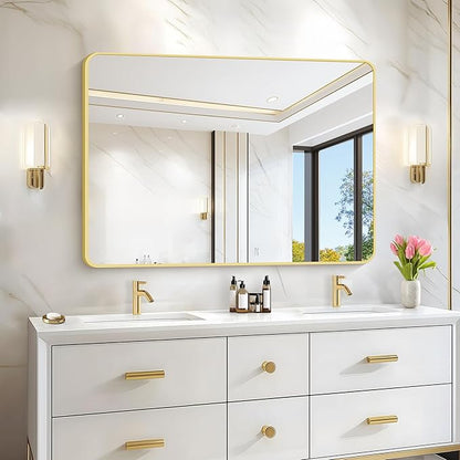 36"x48" Bathroom Mirror, Large Rectangular Wall Mirror, Rounded Corner Vanity - Image 4