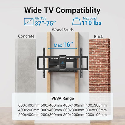 PERLESMITH Long Arm TV Wall Mount Full Motion - Image 2