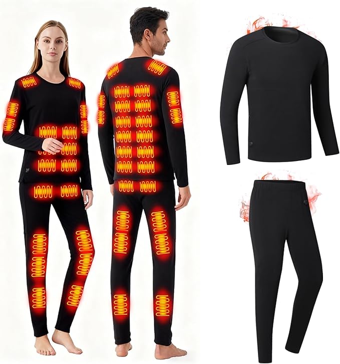 Heated Thermals Underwear Men Women: 42 Heating Zones Electric Thermal Long by Unknown