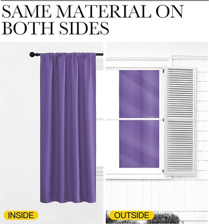 NICETOWN Window Curtains Blackout Drapes, Lilac Purple, 1 Pair, 52 by 72-Inch - Image 5
