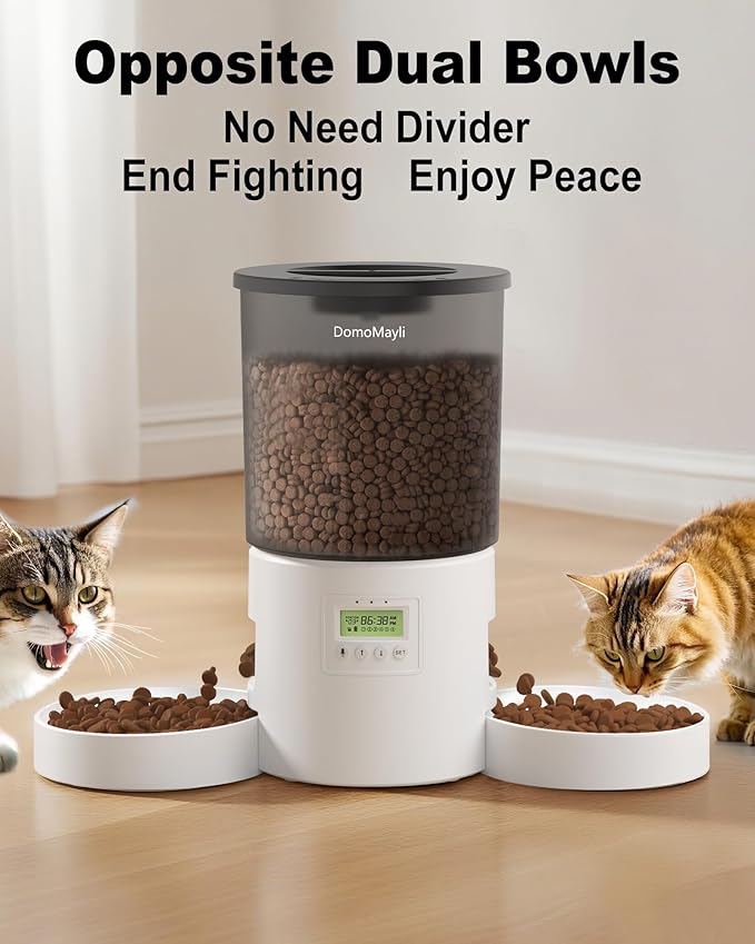 Automatic Cat Feeder for 2 Cats, Auto Dry Food Dispenser - Image 3