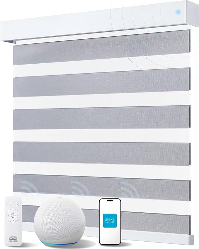 Smart Zebra Blinds for Windows, Alexa Motorized Blinds by JaeJaes