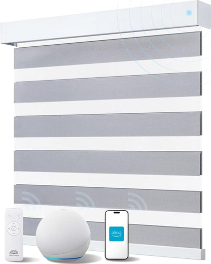 Smart Zebra Blinds for Windows, Alexa Motorized Blinds by JaeJaes