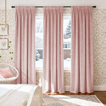 Lazzzy Velvet Blackout Extra Long Curtains Thermal Insulated Room Window Drapes - Image 5