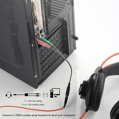 MillSO Headphone Splitter for Computer CTIA 3.5mm TRRS Female to Dual TRS Male - Image 2