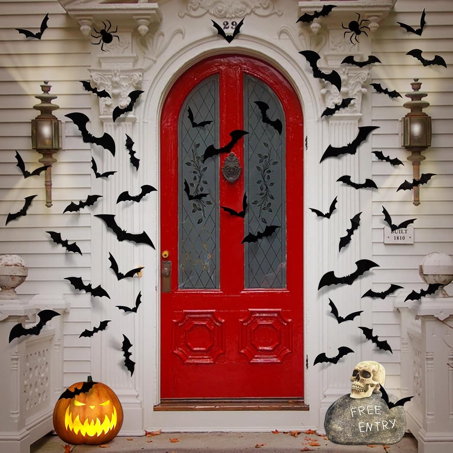 LUDILO 100Pcs Bats Halloween Decorations: Halloween Bats Wall Décor Sticker | PVC 3D Bats Wall Stickers, Scary Halloween Party Decorations Indoor Outdoor, DIY Home/Window/Door/Décor, Fall Décor