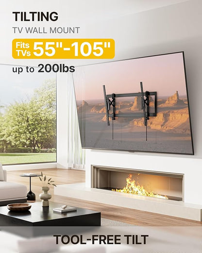 monTEK Heavy Duty Tilting TV Wall Mount - Image 2