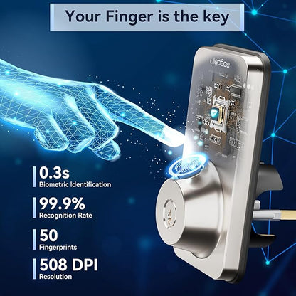 Ulecoce Fingerprint Keypad Deadbolt - Image 4