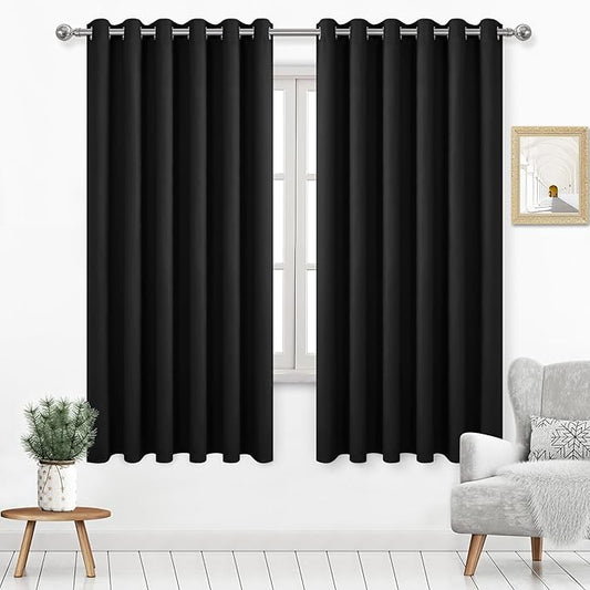 DWCN Blackout Curtains 63 Inch Length, Room Drakening Window Treatments by DWCN