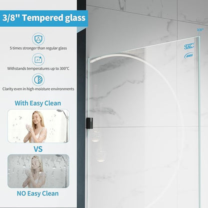 Shower Glass Panel, Frameless Walk in Shower Door - Image 2