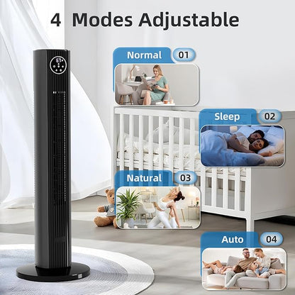 Antarctic Star Tower Fan Portable Floor Fans 85°Oscillating Fan Quiet Cooling - Image 4