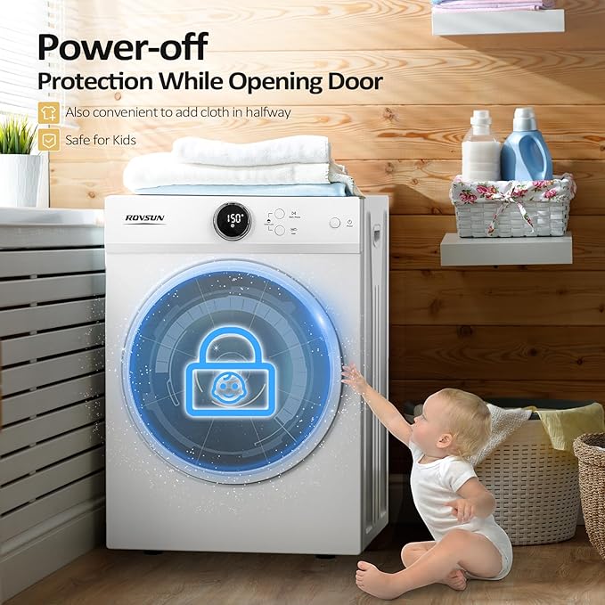 ROVSUN 1.8 Cu.Ft Portable Clothes Dryer, 1020W High End Front Load Electric - Image 6